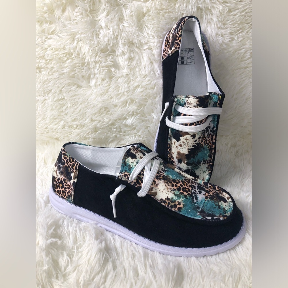 🐆🩵Women's Multicolor Animal Casual Shoes 42 US women’s 10 NWOT 🩵🐆 - Picture 14 of 16